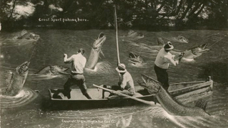 Illustration for article titled Tall Tale Fishing Postcards, The Ultimate Humblebrag Of The Early 1900s